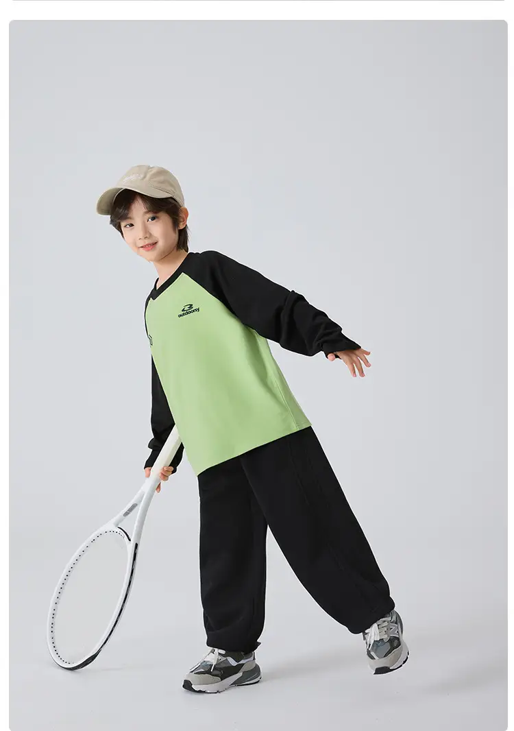 Haima's Boys' Green Raglan Sleeve Thermal Winter Top — feature 15