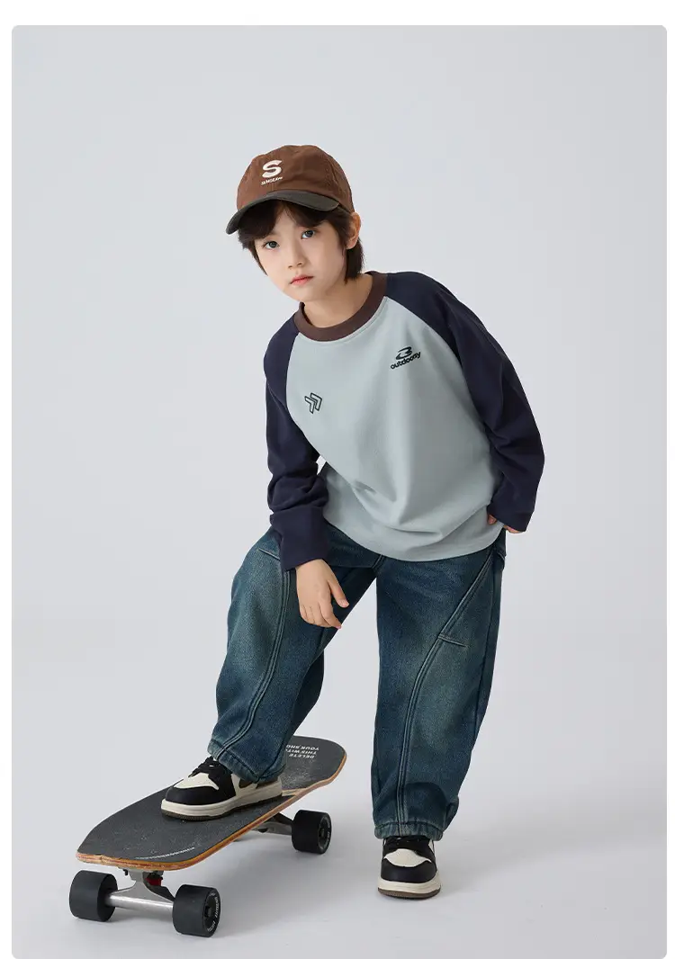 Haima's Boys' Green Raglan Sleeve Thermal Winter Top — feature 9