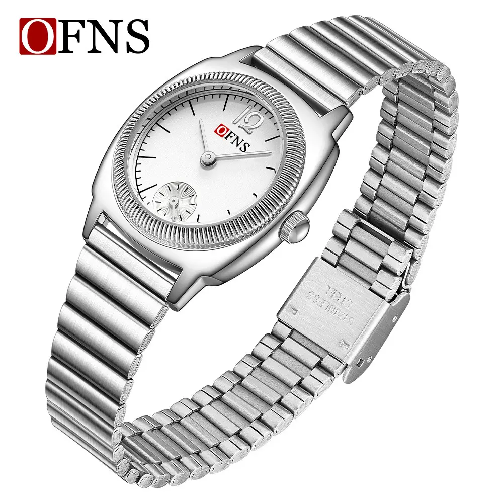 Oufani Women's Brown Leather Quartz Watch with Gold Dial - Image 12