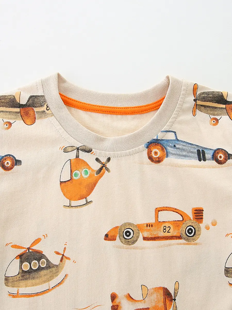 Boys Printed Cotton Shorts Suit Summer New - Image 5