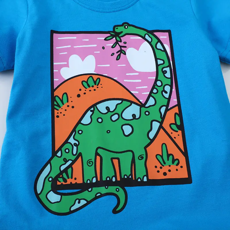 Blue Short Sleeve T-Shirt for Boys Summer Wear