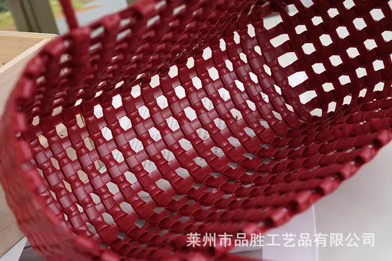 Green Handmade Hollow Plastic Beach Bag Small Food Basket — feature 22