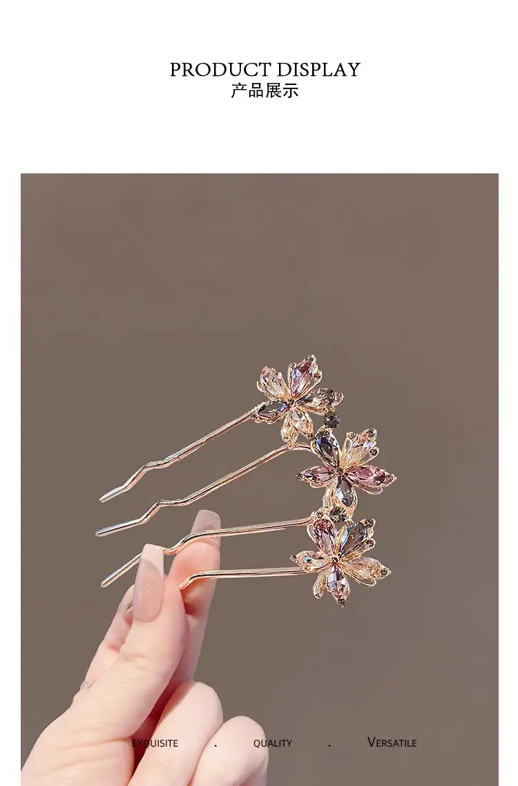 Crystal Maple Leaf Hair Comb & Pin for Women — feature 3