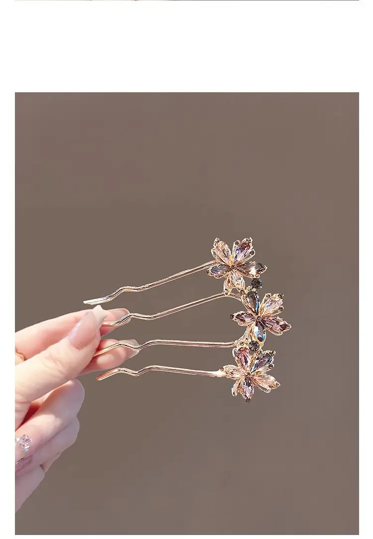 Crystal Maple Leaf Hair Comb & Pin for Women — feature 4
