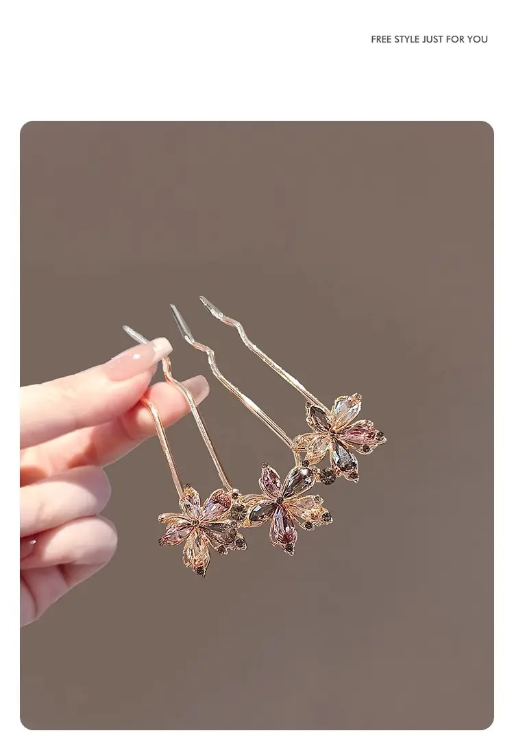Crystal Maple Leaf Hair Comb & Pin for Women — feature 5