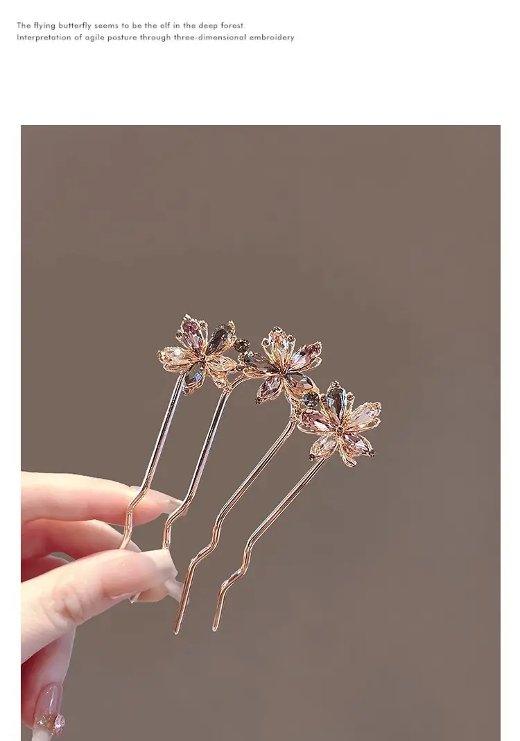 Crystal Maple Leaf Hair Comb & Pin for Women — feature 6