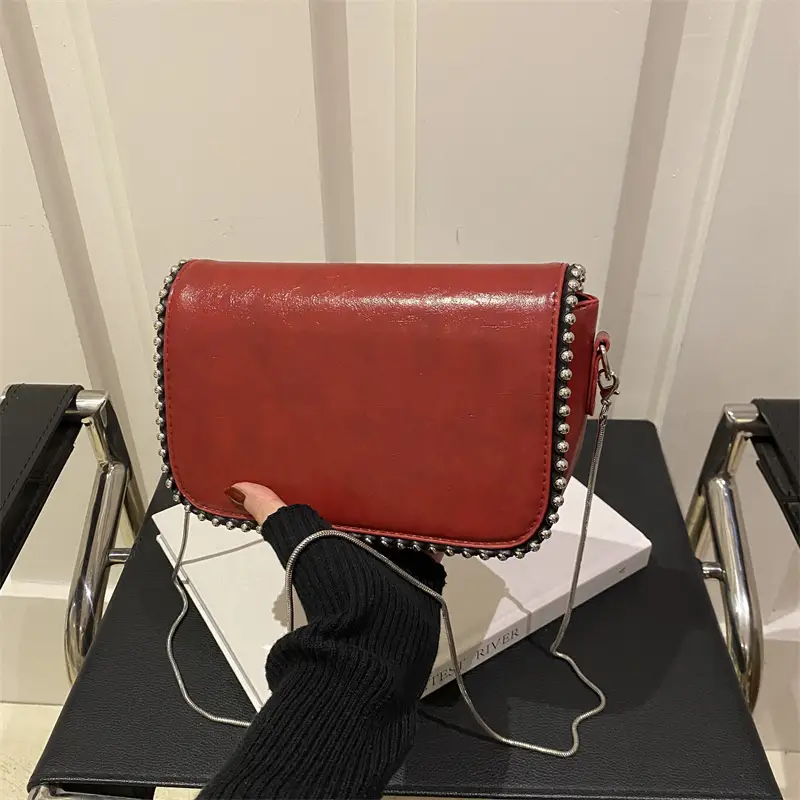Vintage Rivet Bag Women's Black 2024 Winter - Image 6
