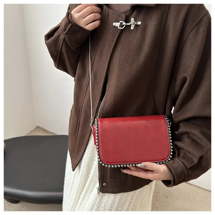 Vintage Rivet Bag Women's Black 2024 Winter — feature 18