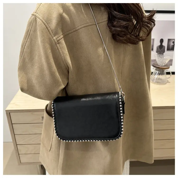 Vintage Rivet Bag Women's Black 2024 Winter — feature 24