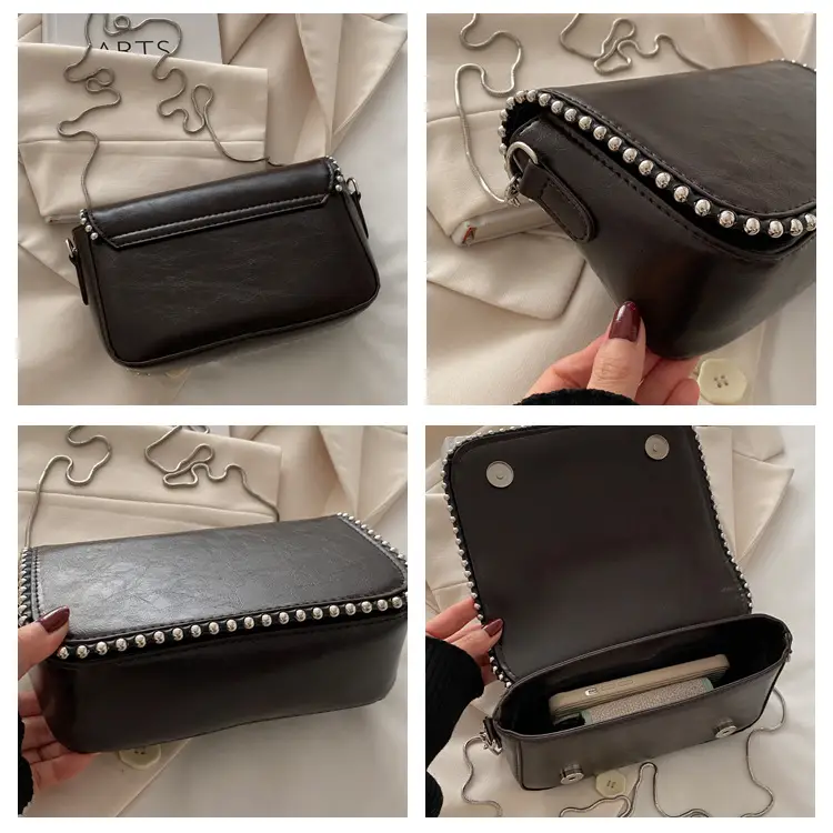 Vintage Rivet Bag Women's Black 2024 Winter — feature 8