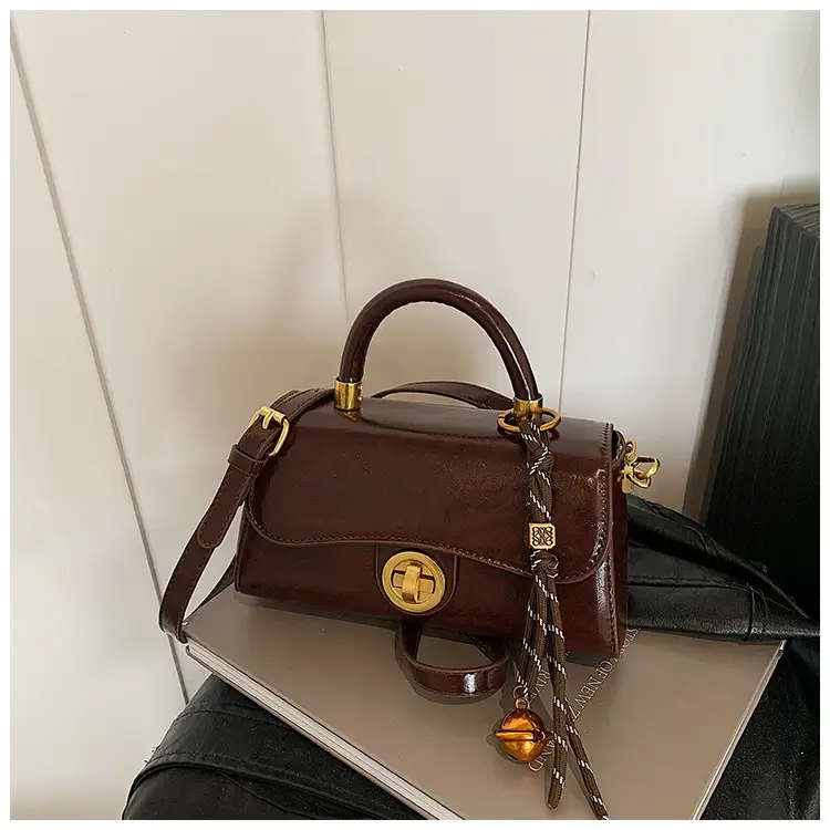 Retro Lock Brown Women's Shoulder Bag 2024 — feature 21