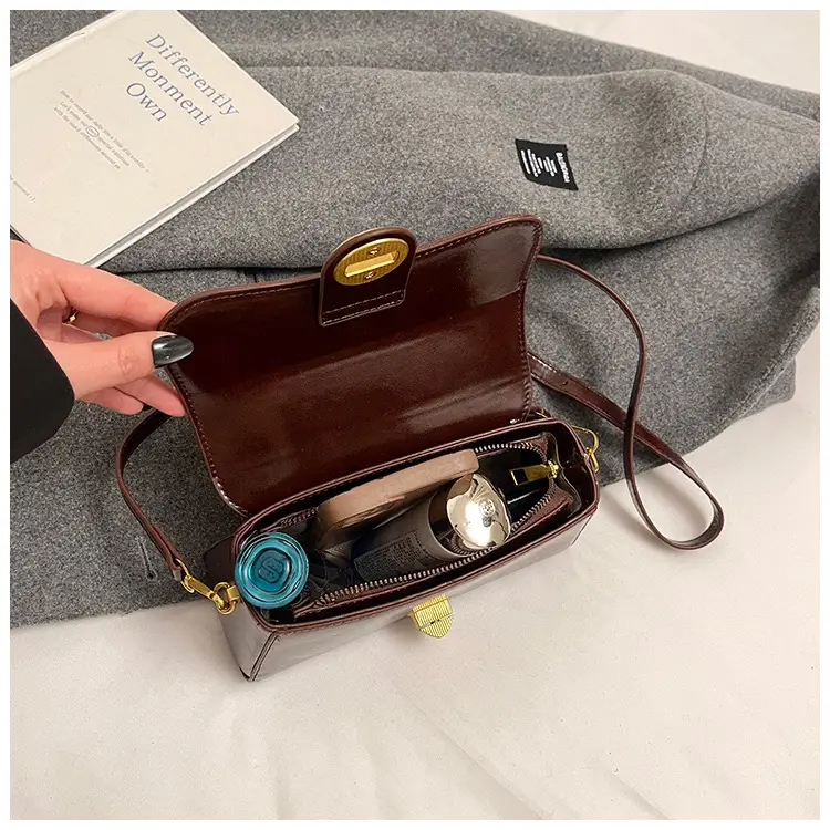 Retro Lock Brown Women's Shoulder Bag 2024 — feature 27
