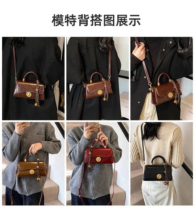 Retro Lock Brown Women's Shoulder Bag 2024 — feature 4