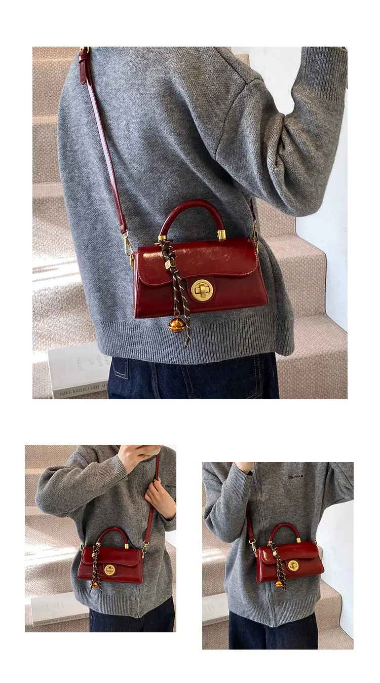 Retro Lock Brown Women's Shoulder Bag 2024 — feature 5