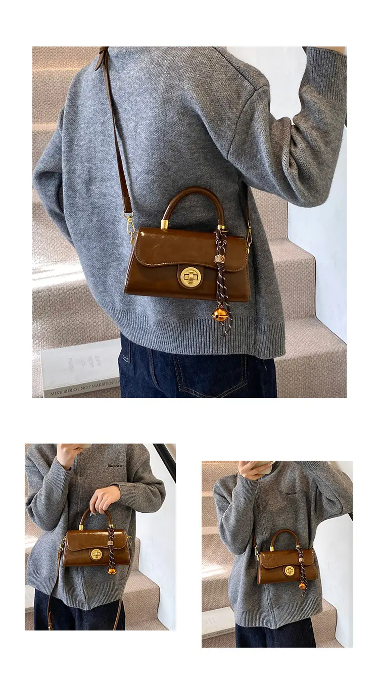 Retro Lock Brown Women's Shoulder Bag 2024 — feature 6
