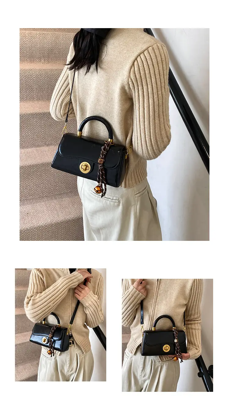 Retro Lock Brown Women's Shoulder Bag 2024 — feature 9