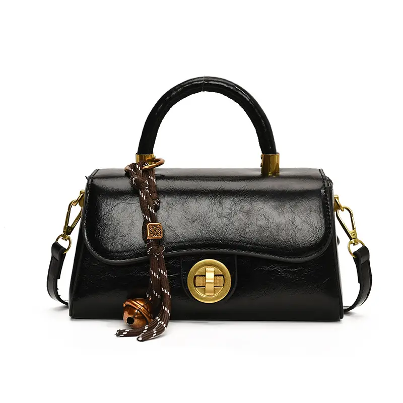 Retro Lock Brown Women's Shoulder Bag 2024 - Image 5