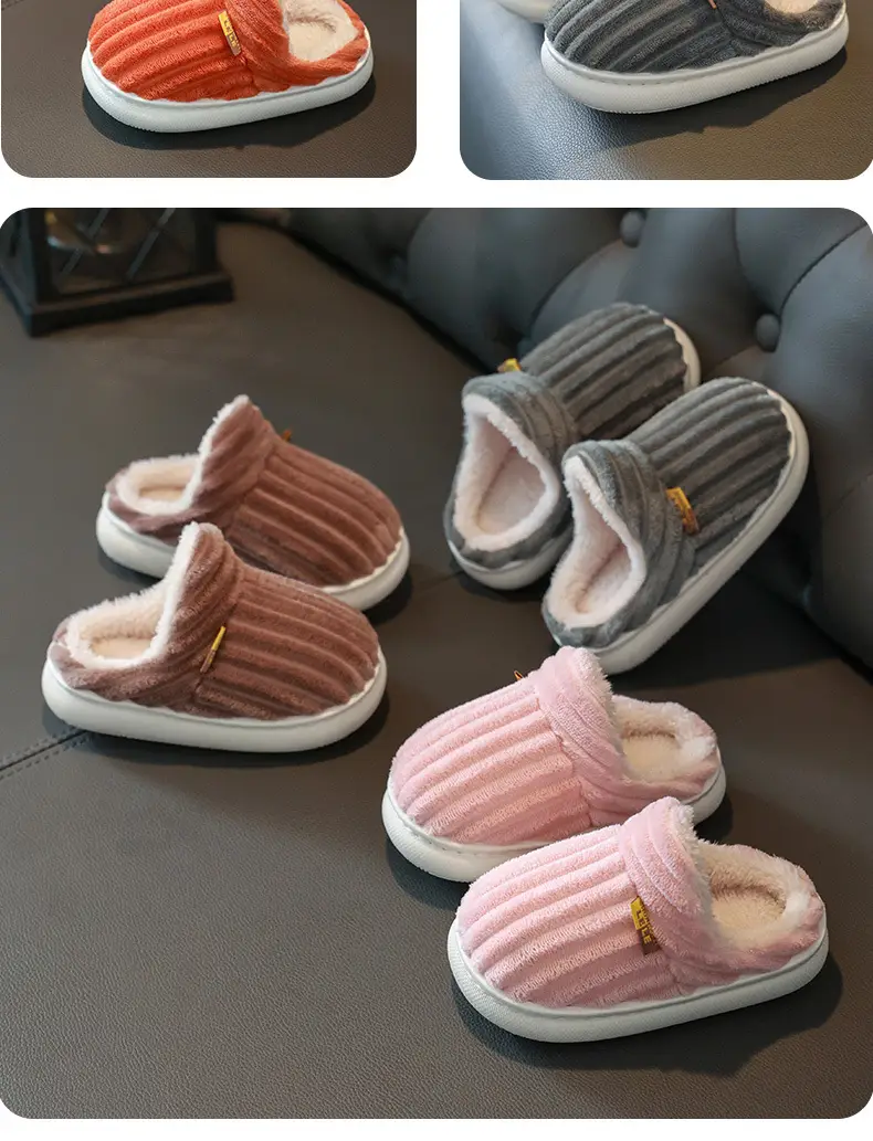Children's Cotton Slippers for Boys and Girls Household Autumn and Winter Exterior Wear Indoor Home Non-slip Bag with Warm Baby Wool Slippers — feature 18
