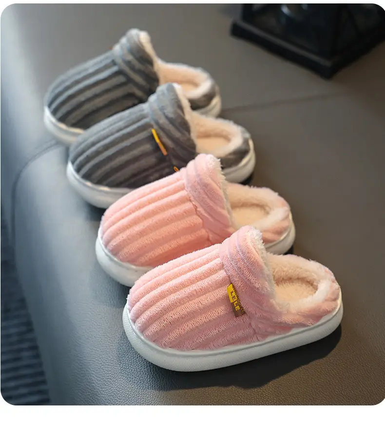 Children's Cotton Slippers for Boys and Girls Household Autumn and Winter Exterior Wear Indoor Home Non-slip Bag with Warm Baby Wool Slippers — feature 19