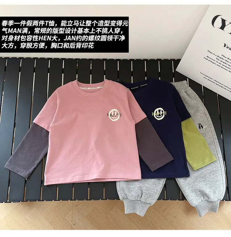 Kids Pink T-Shirt with Smiley Design for Boys — feature 10