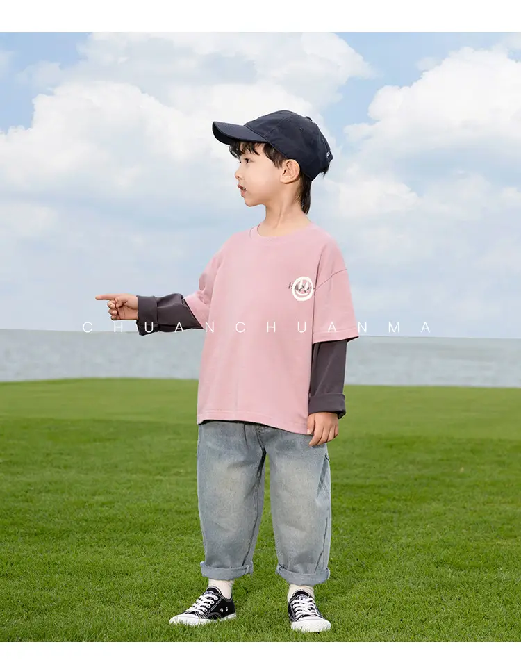 Kids Pink T-Shirt with Smiley Design for Boys — feature 22