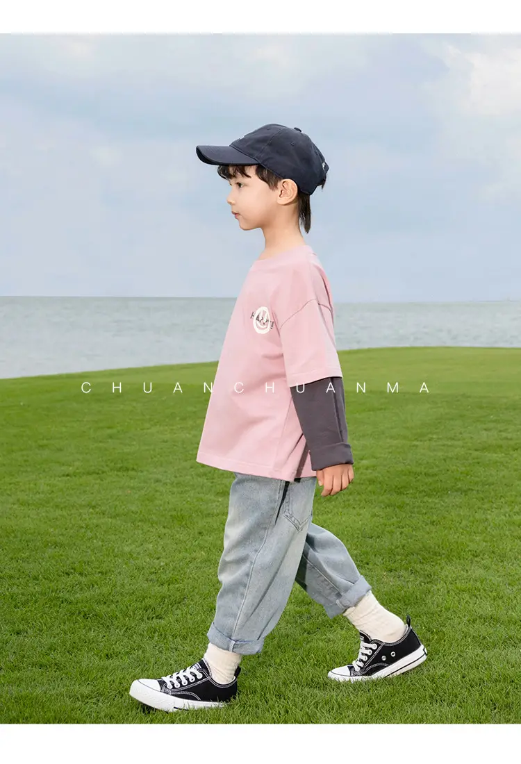 Kids Pink T-Shirt with Smiley Design for Boys — feature 26