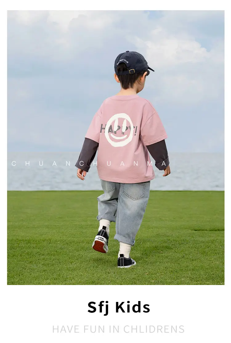 Kids Pink T-Shirt with Smiley Design for Boys — feature 27