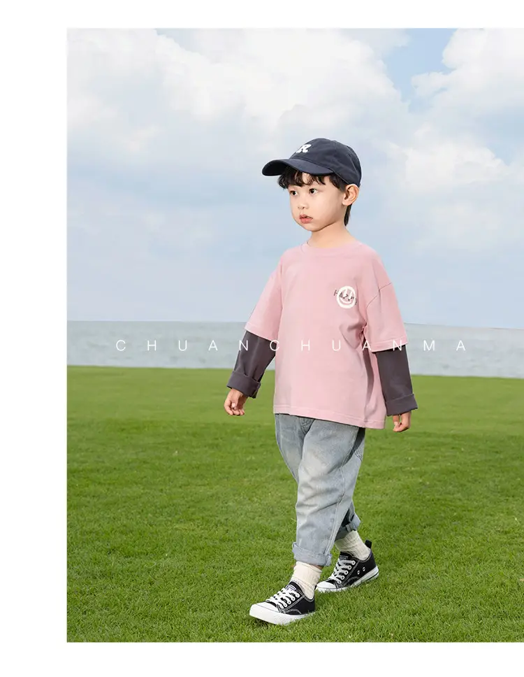 Kids Pink T-Shirt with Smiley Design for Boys — feature 28