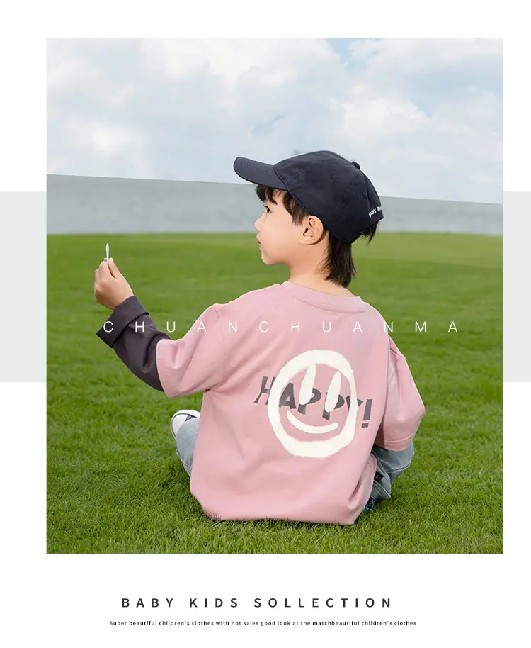 Kids Pink T-Shirt with Smiley Design for Boys — feature 29