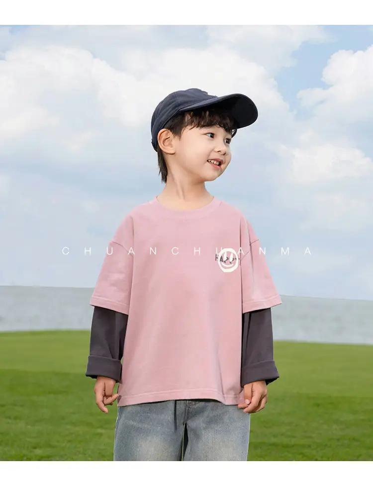 Kids Pink T-Shirt with Smiley Design for Boys — feature 30
