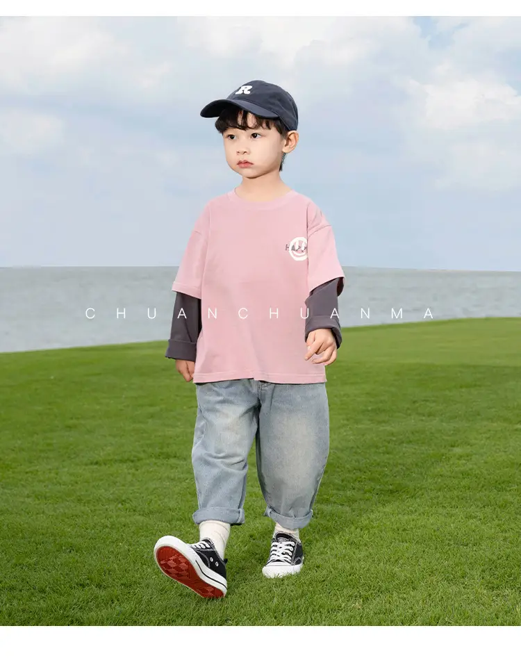 Kids Pink T-Shirt with Smiley Design for Boys — feature 31