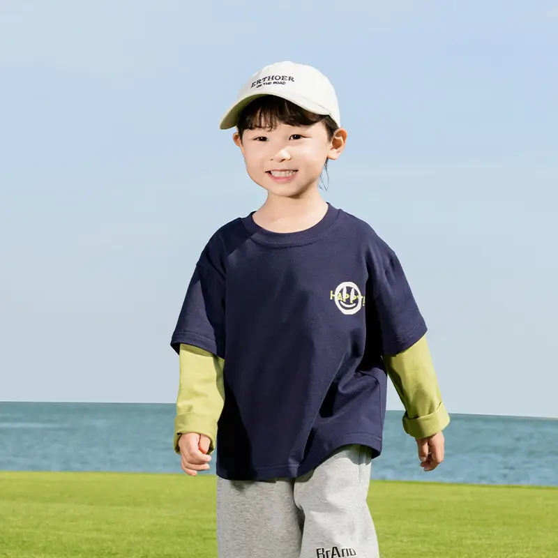 Kids Pink T-Shirt with Smiley Design for Boys - Image 2