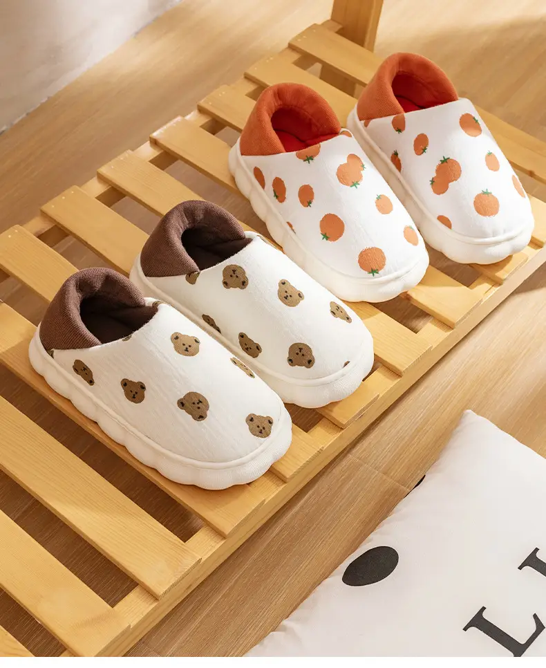 Women's Cotton Slippers Orange Orange Postpartum Autumn Winter — feature 13