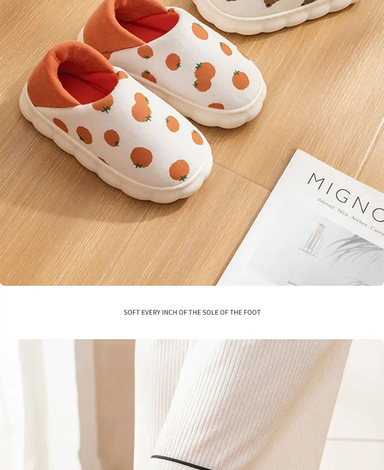 Women's Cotton Slippers Orange Orange Postpartum Autumn Winter — feature 18