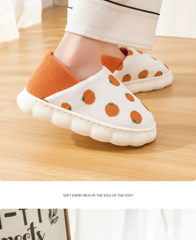 Women's Cotton Slippers Orange Orange Postpartum Autumn Winter — feature 19