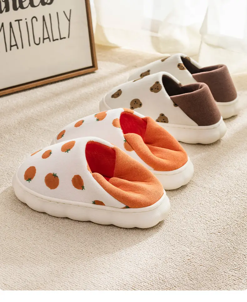 Women's Cotton Slippers Orange Orange Postpartum Autumn Winter — feature 20