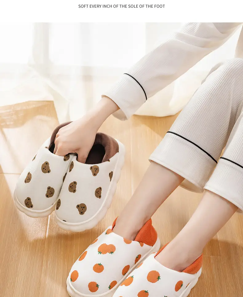 Women's Cotton Slippers Orange Orange Postpartum Autumn Winter — feature 21