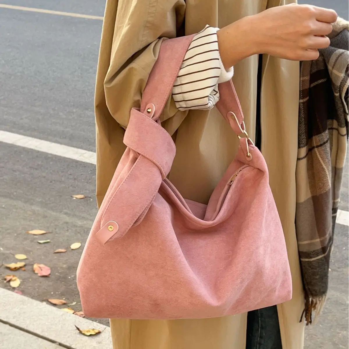 2026 Women's Retro Suede Shoulder Bag Large Capacity - Image 7