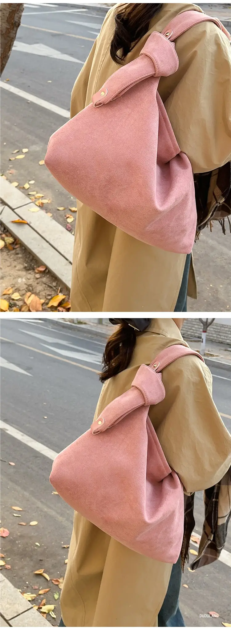 2026 Women's Retro Suede Shoulder Bag Large Capacity — feature 10