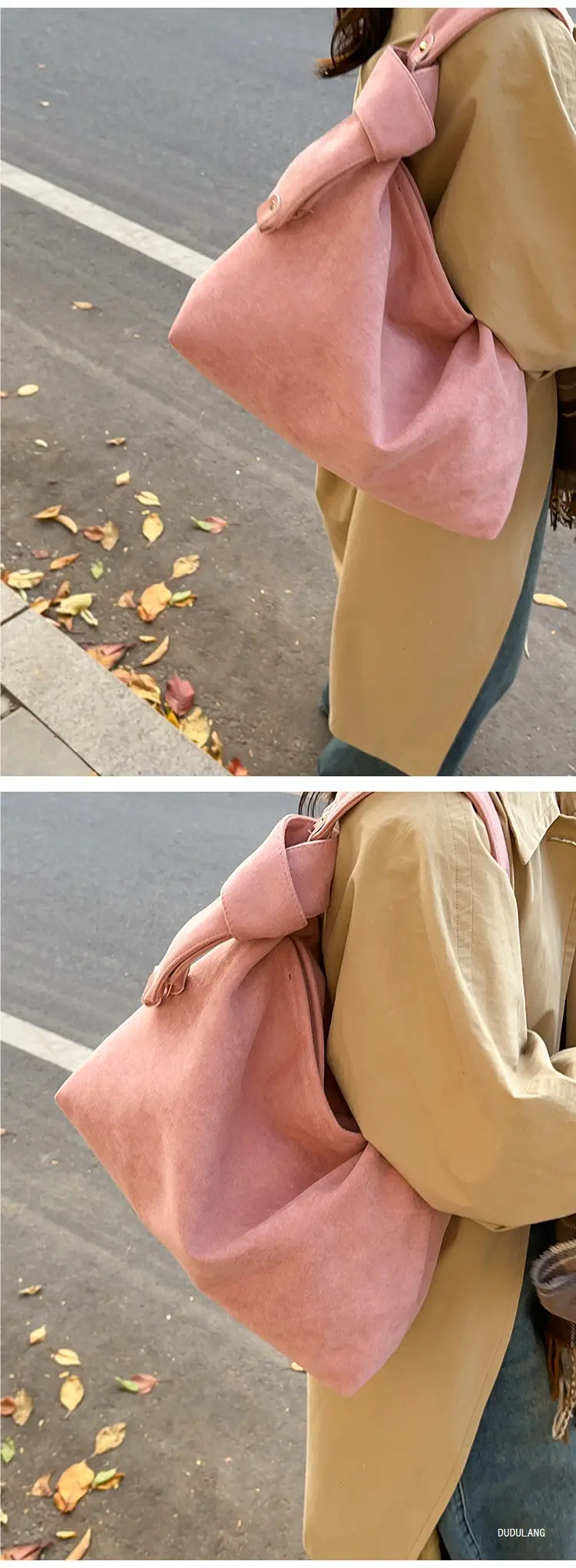 2026 Women's Retro Suede Shoulder Bag Large Capacity — feature 11