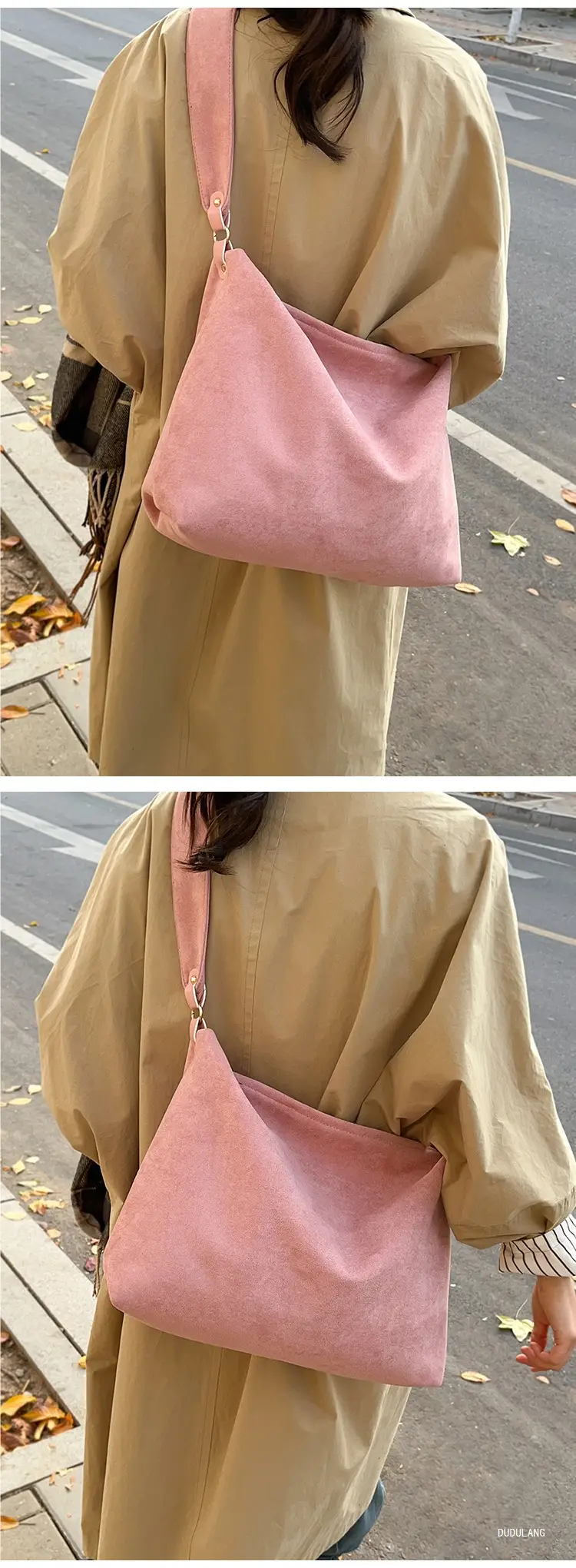 2026 Women's Retro Suede Shoulder Bag Large Capacity — feature 13