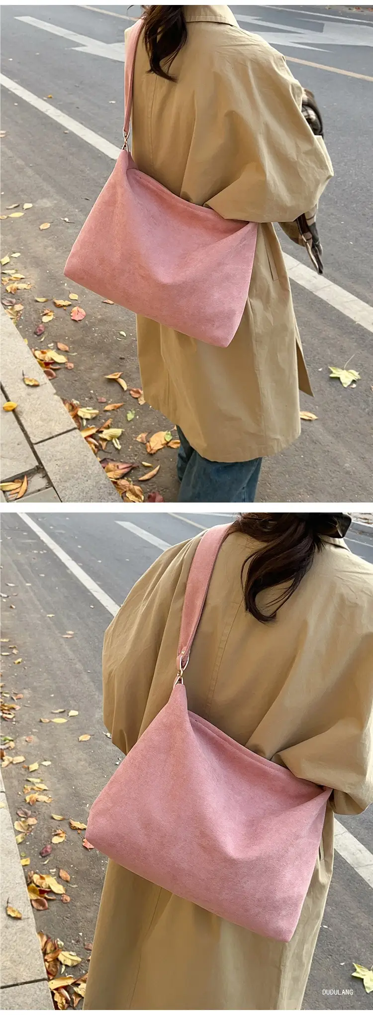 2026 Women's Retro Suede Shoulder Bag Large Capacity — feature 14