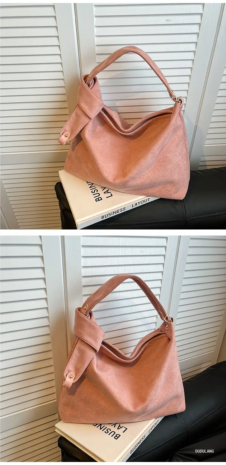 2026 Women's Retro Suede Shoulder Bag Large Capacity — feature 6