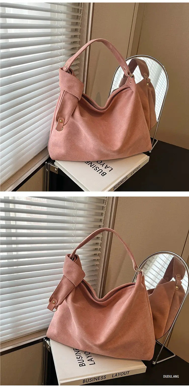 2026 Women's Retro Suede Shoulder Bag Large Capacity — feature 7