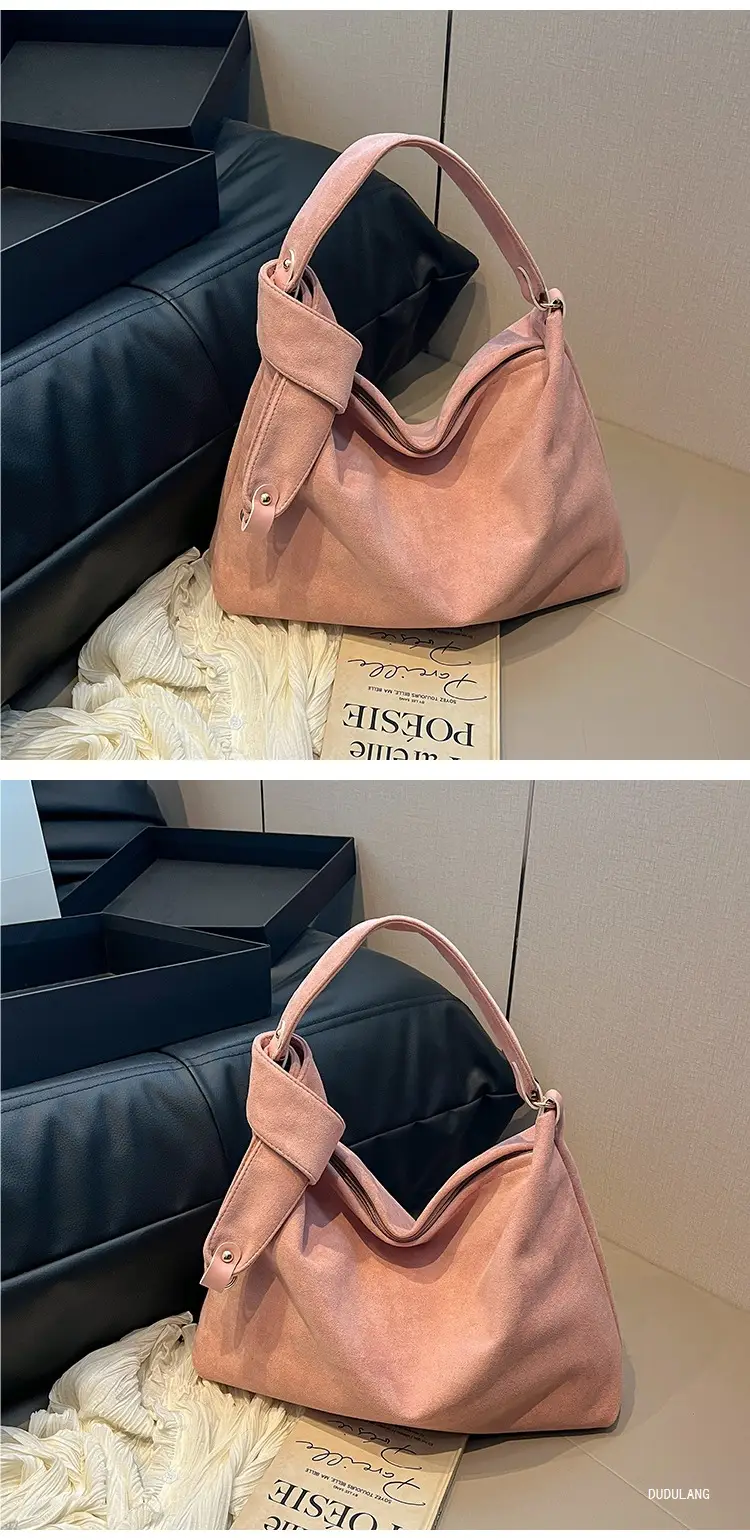 2026 Women's Retro Suede Shoulder Bag Large Capacity — feature 8