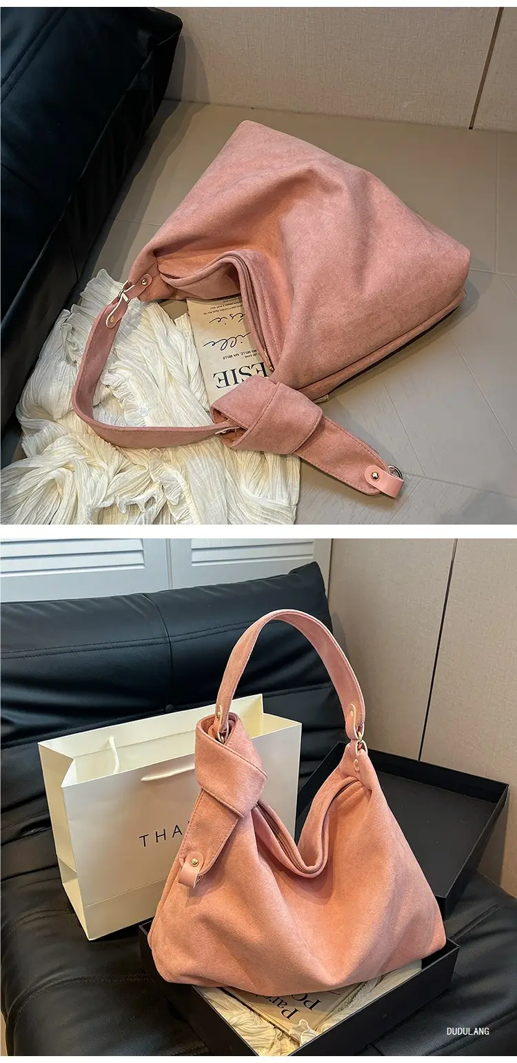 2026 Women's Retro Suede Shoulder Bag Large Capacity — feature 9