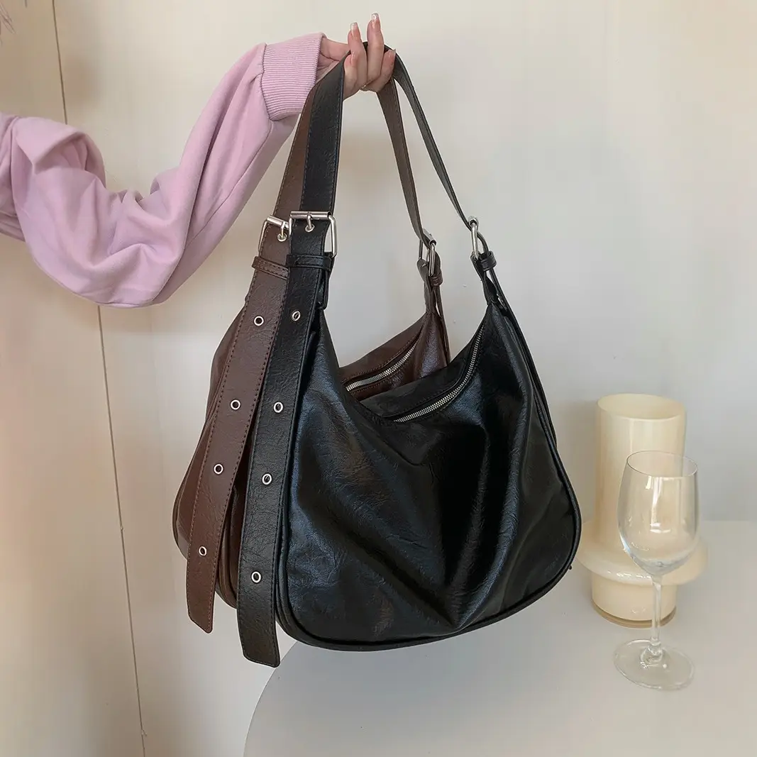 Retro Brown Leather Shoulder Bag for Women 2026 - Image 3