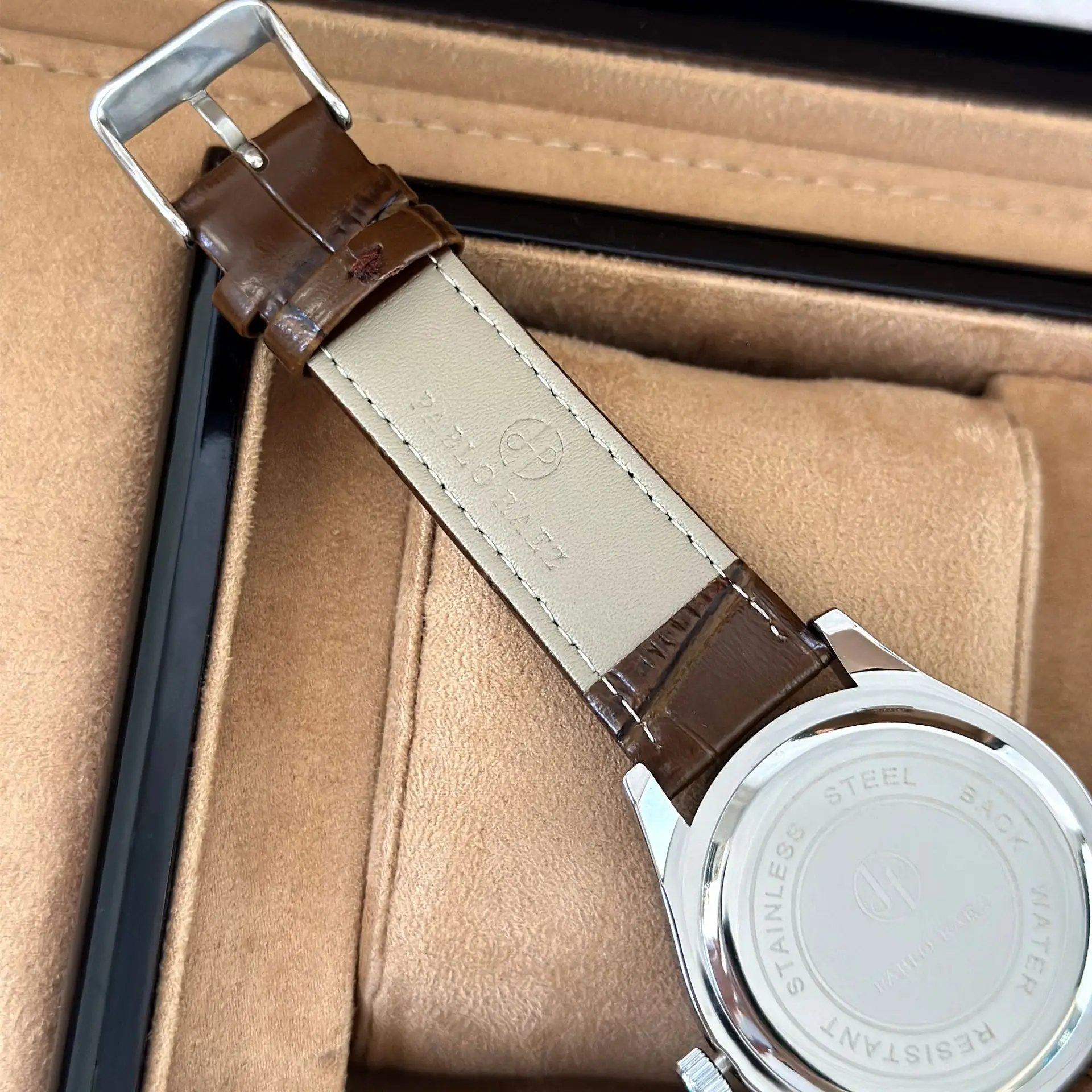 Pablo Raez Brown Men's Watch with Rose Gold Strap - Image 5