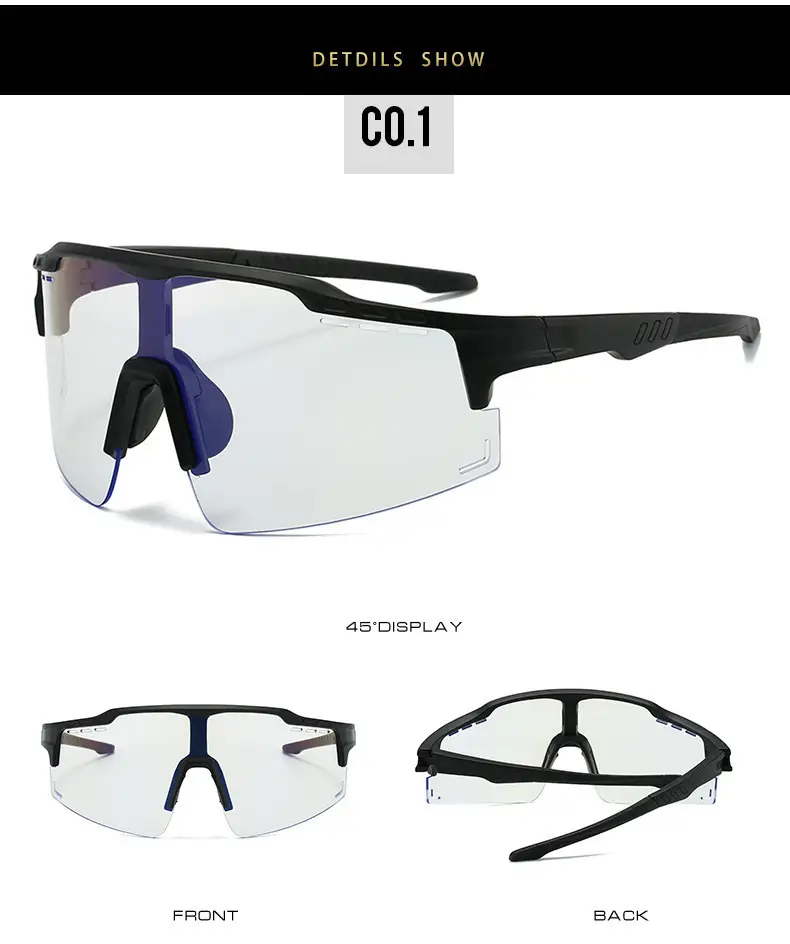 Men Women Night Running Sunglasses Photochromic Black Frame β feature 11