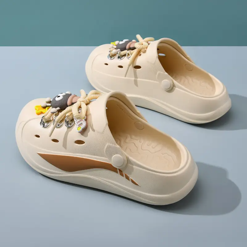 Thick-soled hole shoes women's non-smelly feet diy non-slip toe-covered slippers EVA wear-resistant cute breathable beach sandals - Image 6